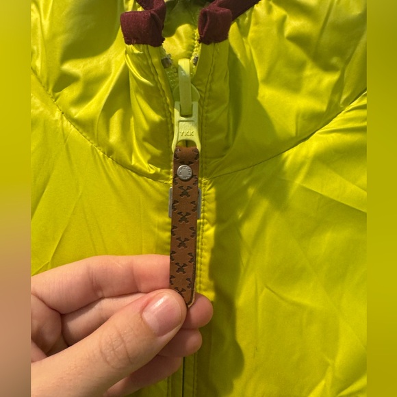 Descent Neon Yellow Green Puffer Reversible Quilted Jacket Athletic Women Large - Picture 6 of 11